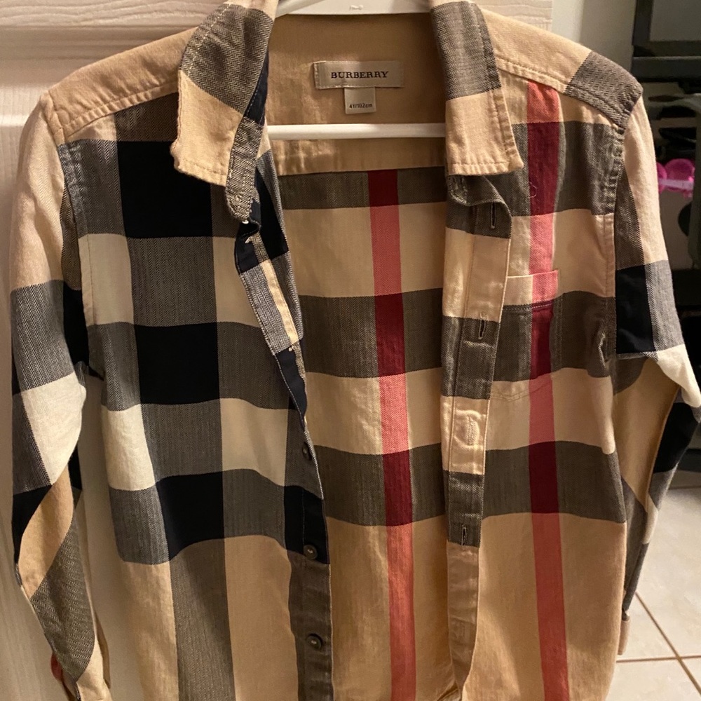 Burberry Brit long sleeve button down shirt.